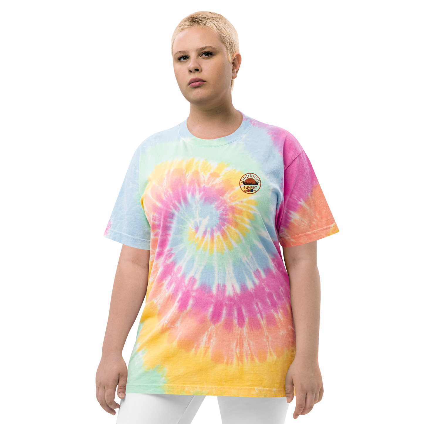 Embroidered SSG Oversized tie-dye t-shirt