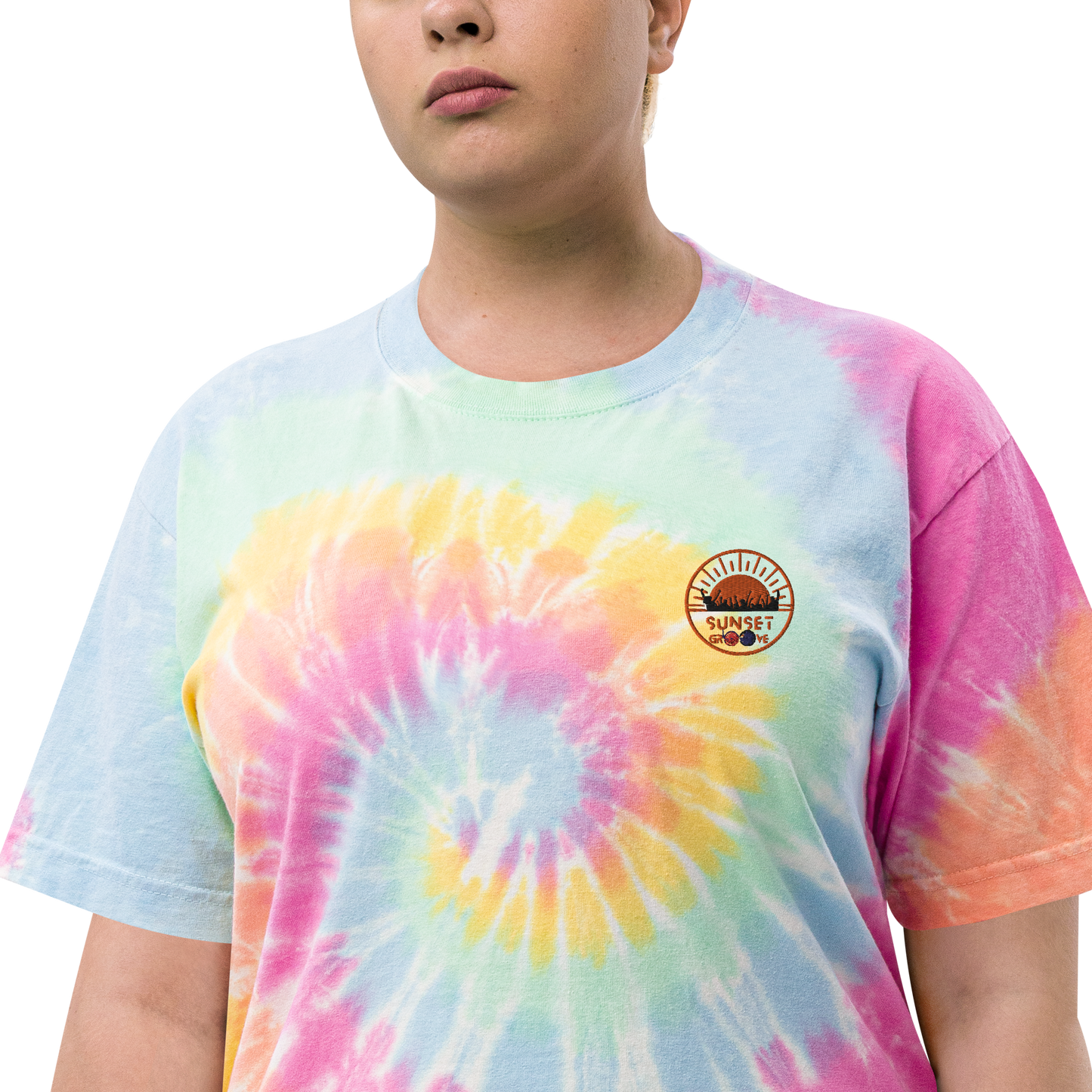 Embroidered SSG Oversized tie-dye t-shirt