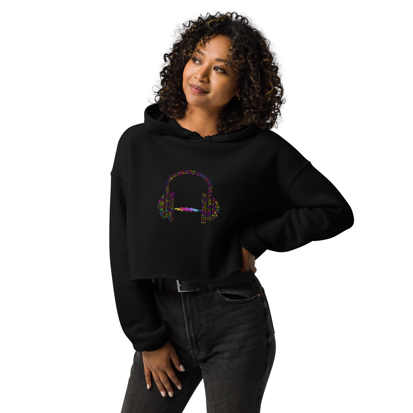 Headset Graffiti Crop Hoodie